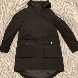 DKNY Long Black Raincoat / Anorak Jacket. Brand new with tags/ never worn